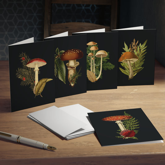 Dark Forest Mushroom Cards Set of 5 Fairycore Cards Witchy Things Thank You Cards Dark Academia Goth Stationery Witchy Wedding (5-Pack)