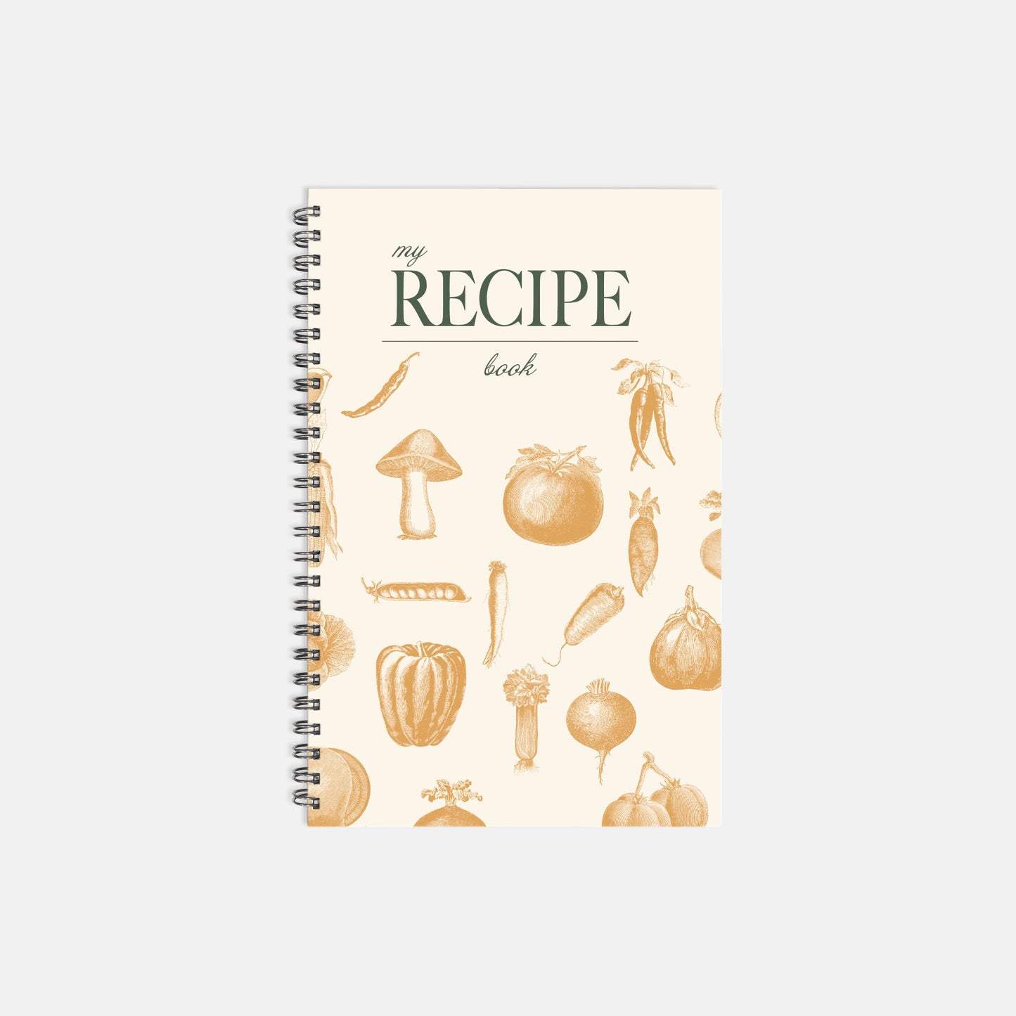 Garden Veggies Small Blank Recipe Book Family Recipe Keepsake Journal hardcover Spiral Recipe Cook Book 5.5 x 8.5