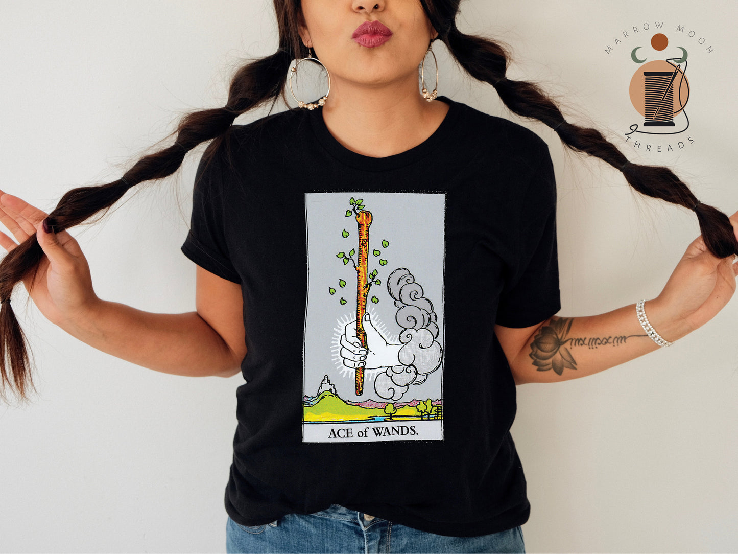 Ace of Wands Tarot Card Shirt Dark Academia Gift for Tarot Readers