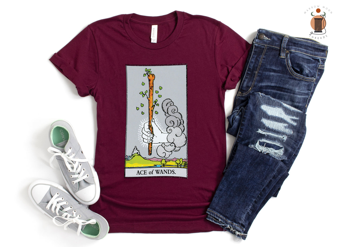 Ace of Wands Tarot Card Shirt Dark Academia Gift for Tarot Readers