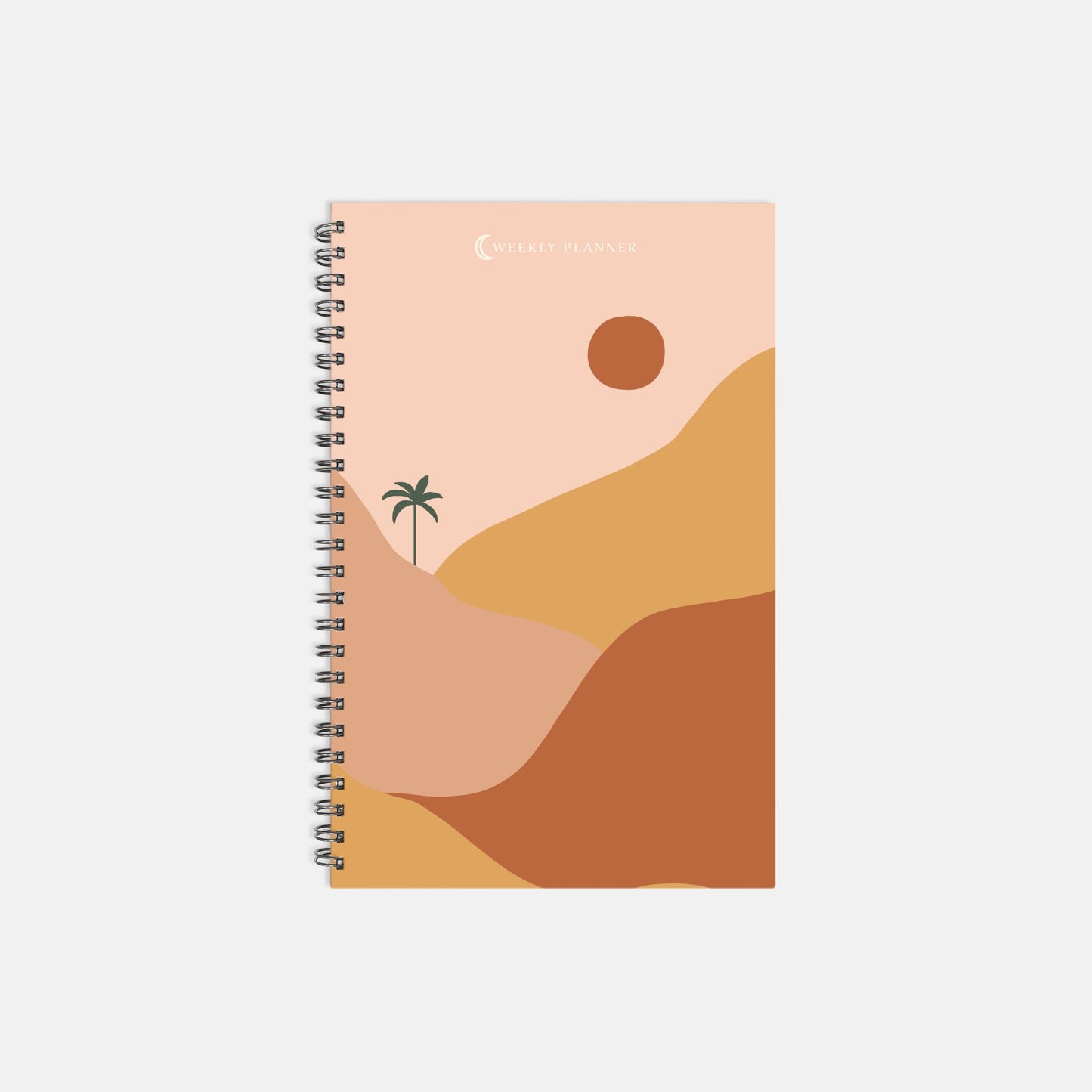 Desert Magic Undated Weekly Planner Minimalist Productivity Planner Journal Hardcover Spiral Planner 5.5 x 8.5