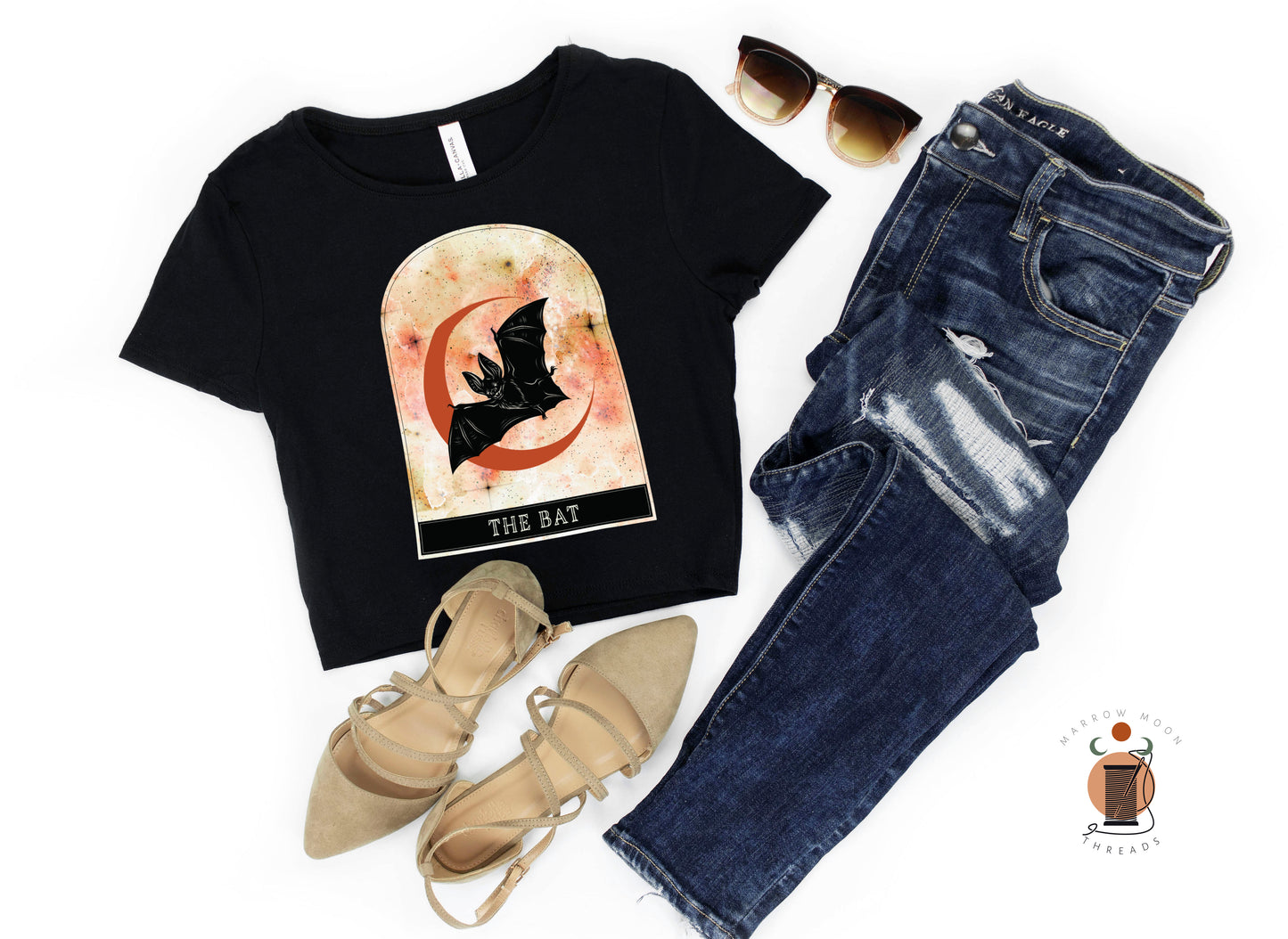 Witch's Familiar Bat Spirit Animal Shirt Crop Top Fairycore Dark Academia Witch Aesthetic Shirt