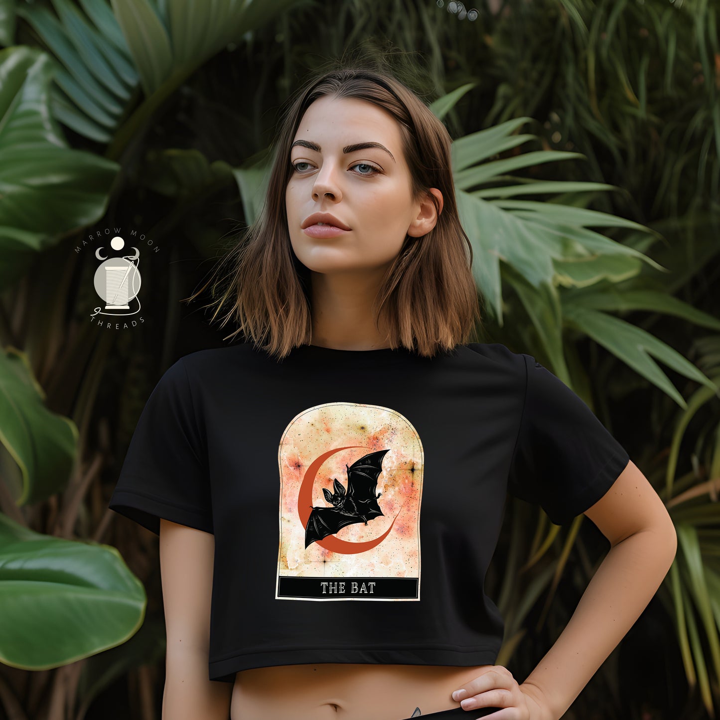 Witch's Familiar Bat Spirit Animal Shirt Crop Top Fairycore Dark Academia Witch Aesthetic Shirt