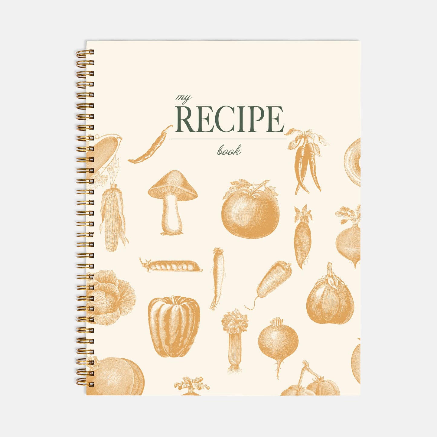 Garden Veggies Large Blank Recipe Book Family Recipe Keepsake Journal hardcover Spiral Recipe Cook Book 8.5 x 11