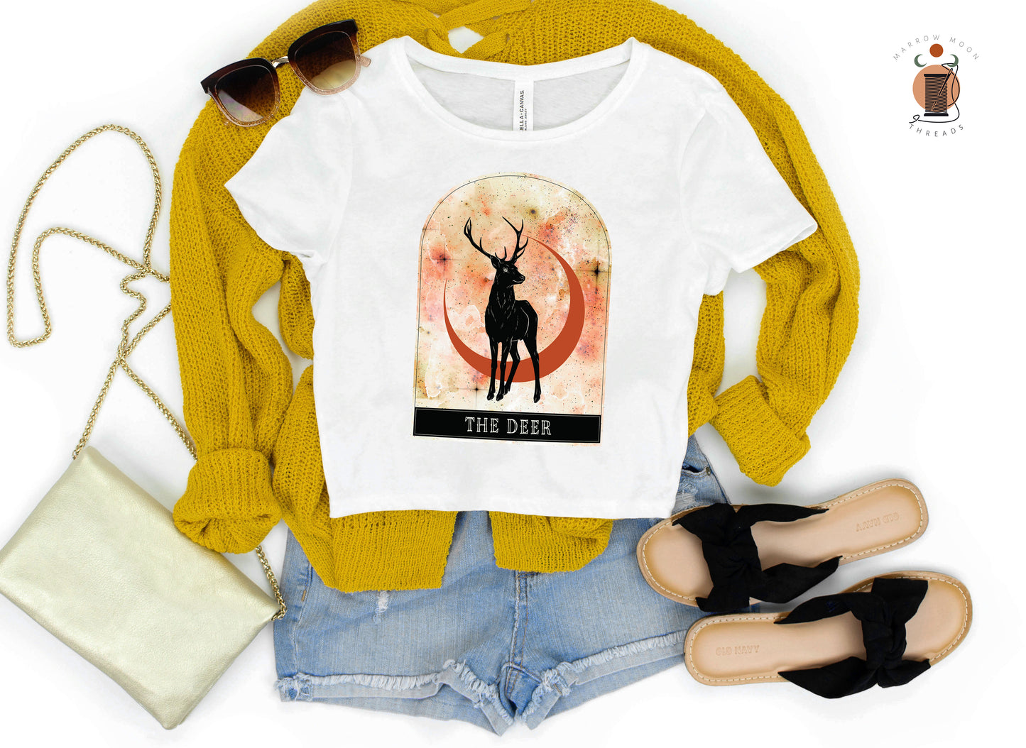 Witch's Familiar Deer Spirit Animal Shirt Crop Top Fairycore Dark Academia Witch Aesthetic Shirt