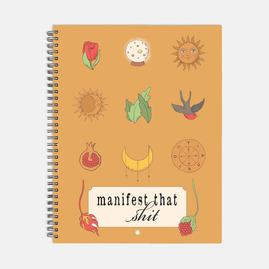 Manifest That Shit Large Magical Life Journal with a Witchy Aesthetic Gothic Hardcover Spiral Notebook 8.5 x 11