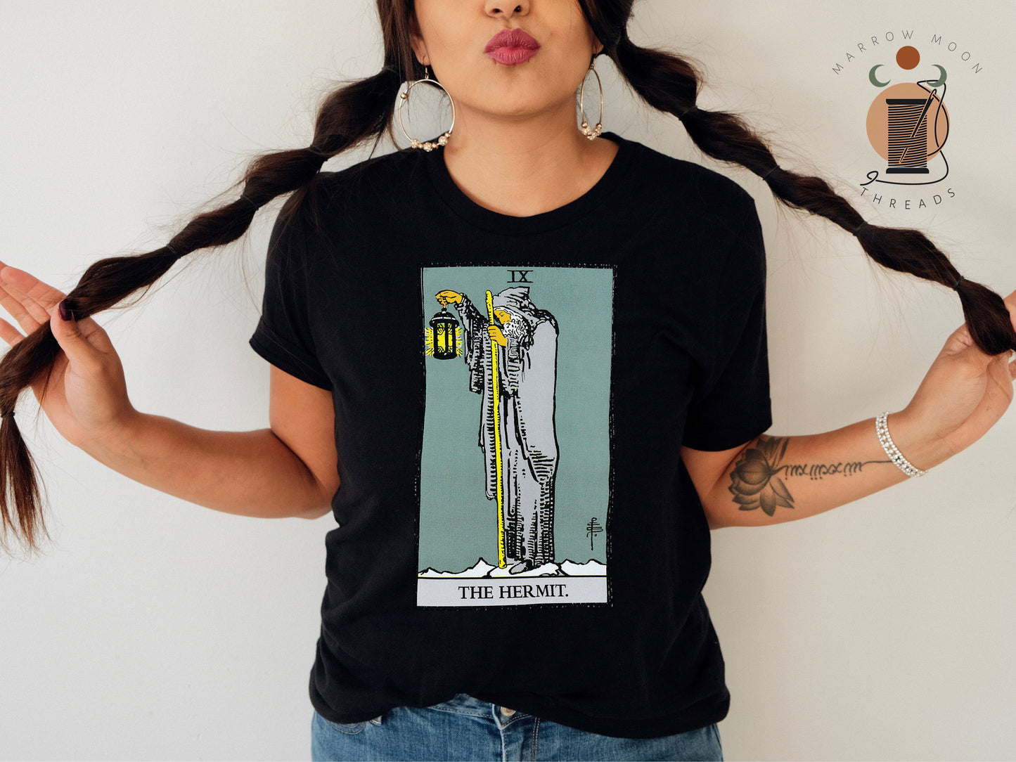 The Hermit Tarot Card Shirt Dark Academia Gift for Tarot Readers