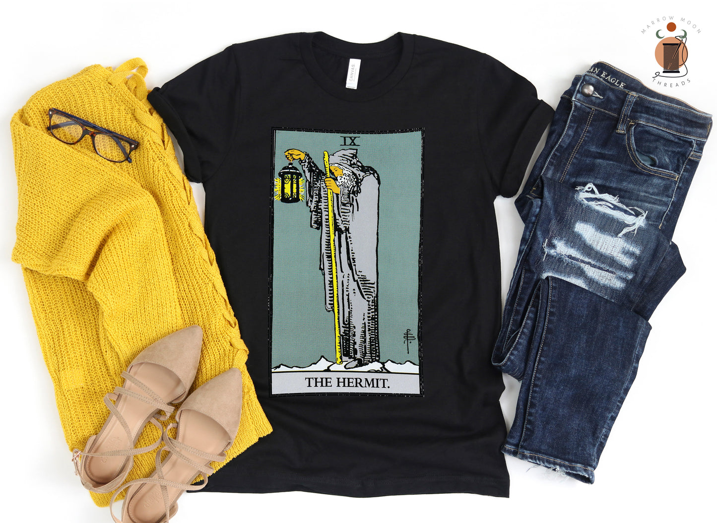 The Hermit Tarot Card Shirt Dark Academia Gift for Tarot Readers