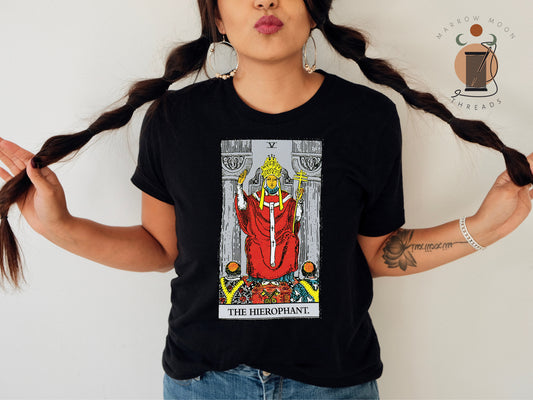 The Hierophant Tarot T-Shirt, Tarot Card Shirt, Hierophant Tarot, Men’s Tarot Tee, Women’s Tarot Tee, Gender Neutral, Bella Canvas 3001