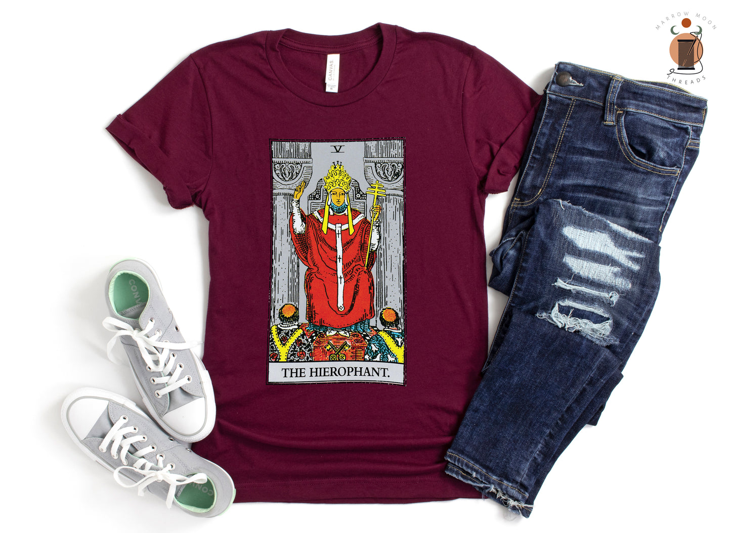 The Hierophant Tarot T-Shirt, Tarot Card Shirt, Hierophant Tarot, Men’s Tarot Tee, Women’s Tarot Tee, Gender Neutral, Bella Canvas 3001