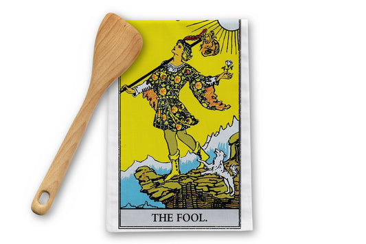 The Fool Tarot Card Tea Towel Goth Kitchen Decor Dark Academia Towel