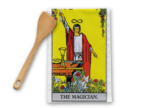 The Magician Tarot Card Tea Towel Goth Kitchen Decor