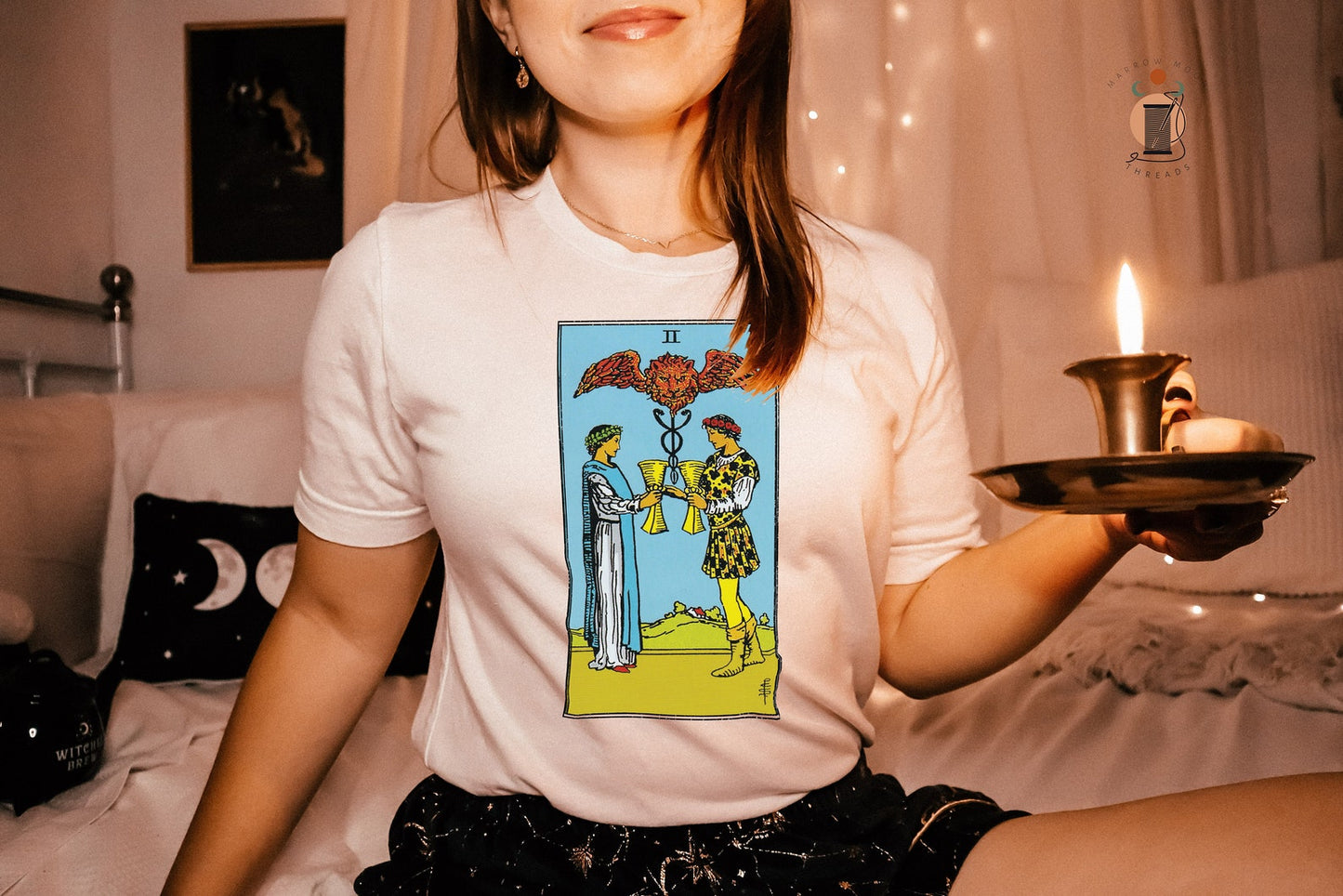 Two of Cups Tarot Card Shirt - Embrace Love and Harmony