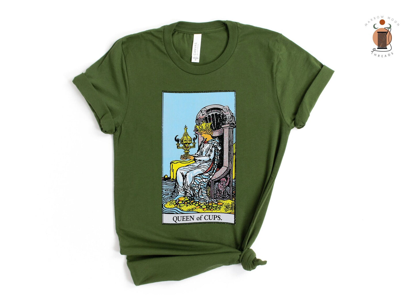 Queen of Cups Tarot Card Shirt Dark Academia Gift for Tarot Readers