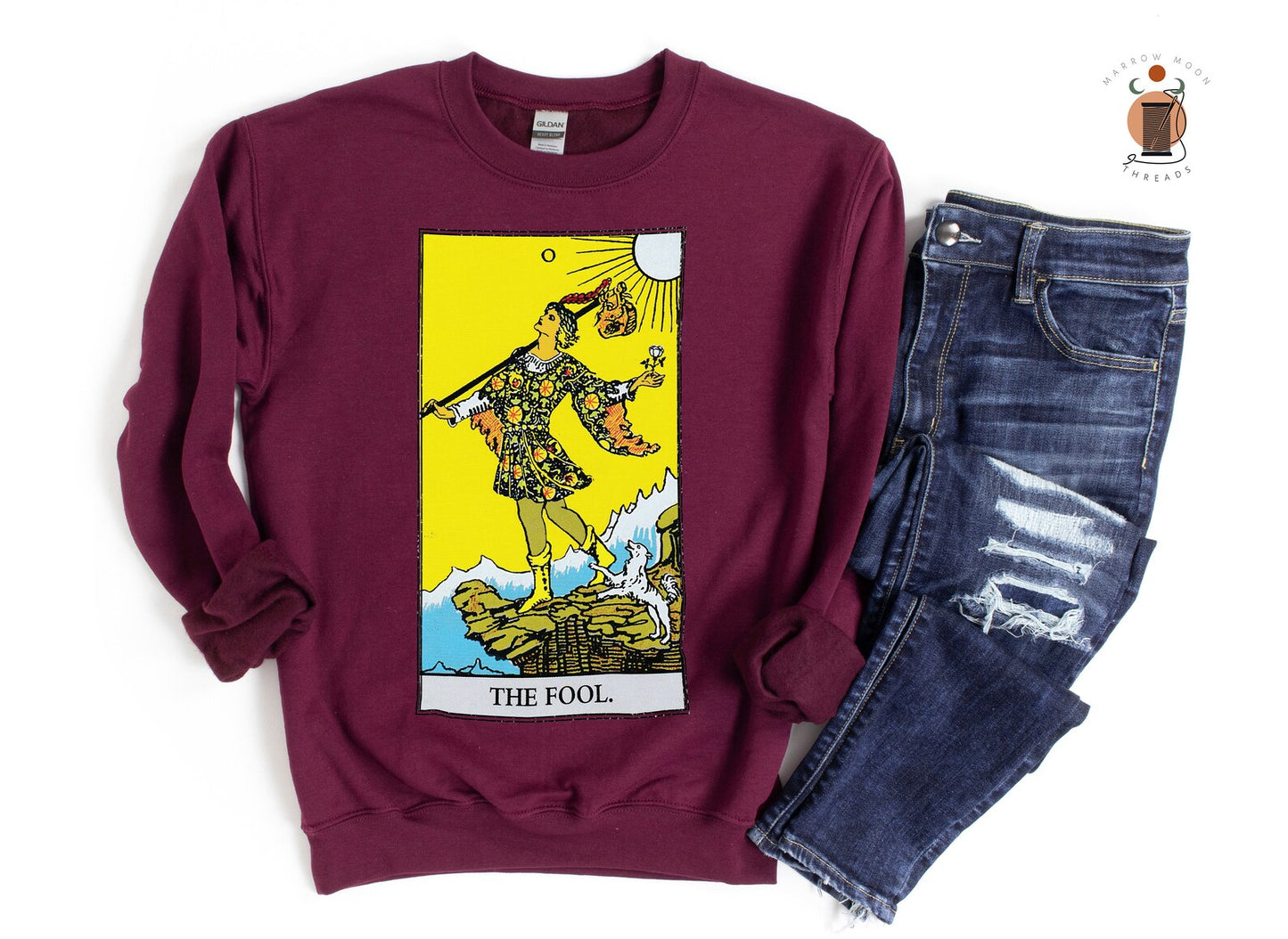 The Fool Tarot Card Shirt Witchy Sweater for Her or Him