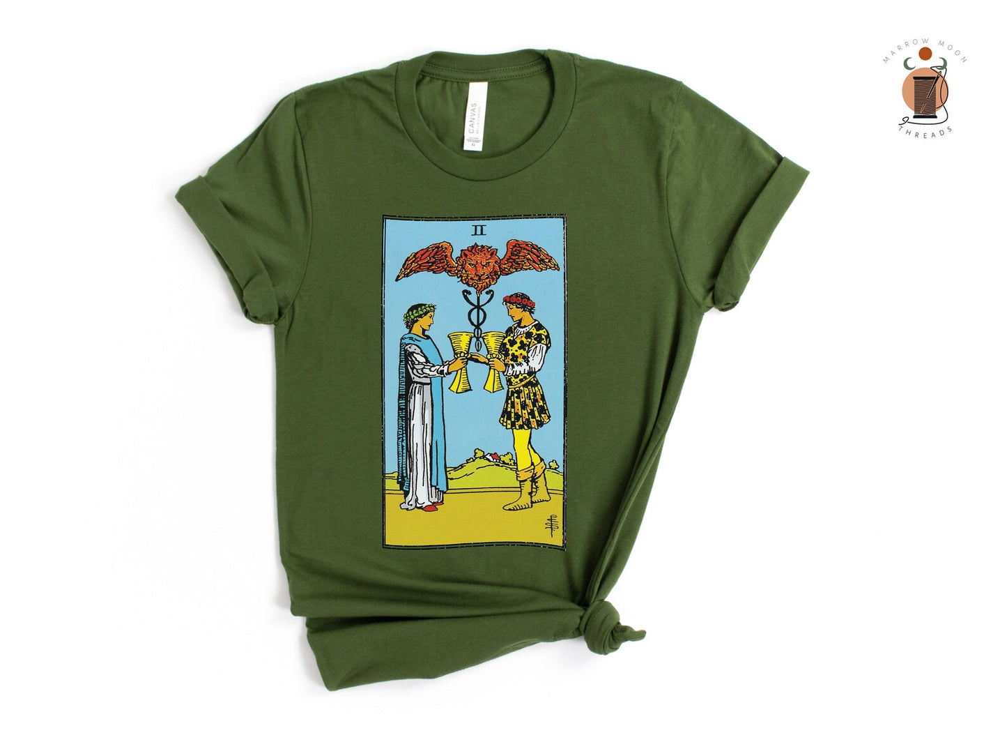 Two of Cups Tarot Card Shirt - Embrace Love and Harmony