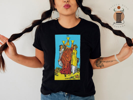 Three of Cups Tarot Card Shirt Dark Academia Gift for Tarot Readers