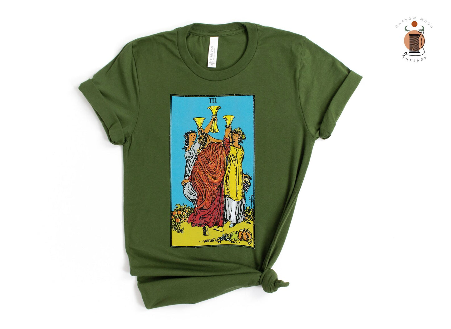 Three of Cups Tarot Card Shirt Dark Academia Gift for Tarot Readers