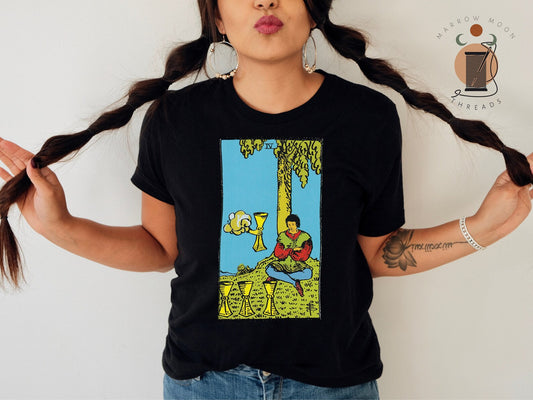 Four of Cups Tarot Card Shirt - Stay Grounded and Focused