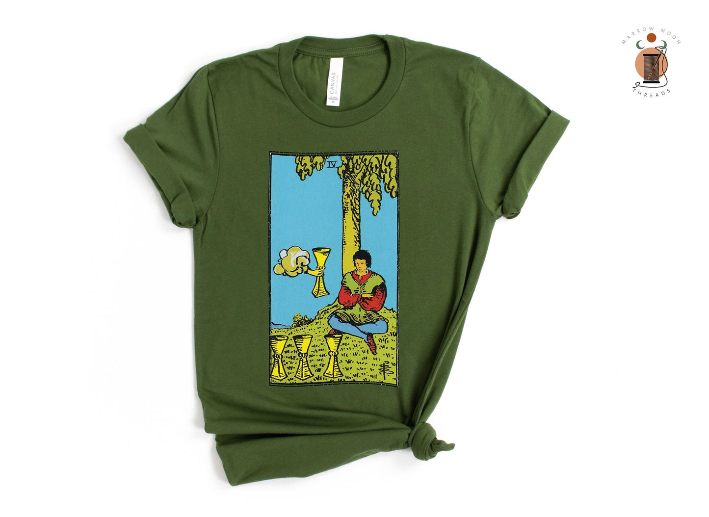 Four of Cups Tarot Card Shirt - Stay Grounded and Focused