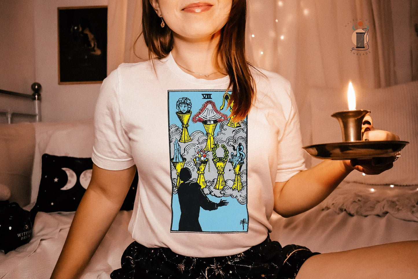 Seven of Cups Tarot Card Shirt Dark Academia Gift for Tarot Readers