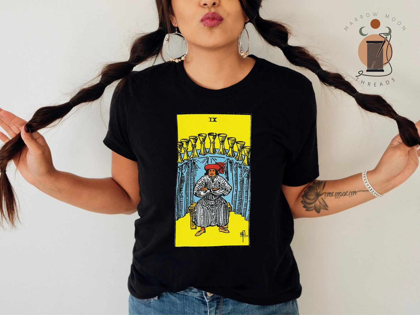 Nine of Cups Tarot Card Shirt Dark Academia Gift for Tarot Readers