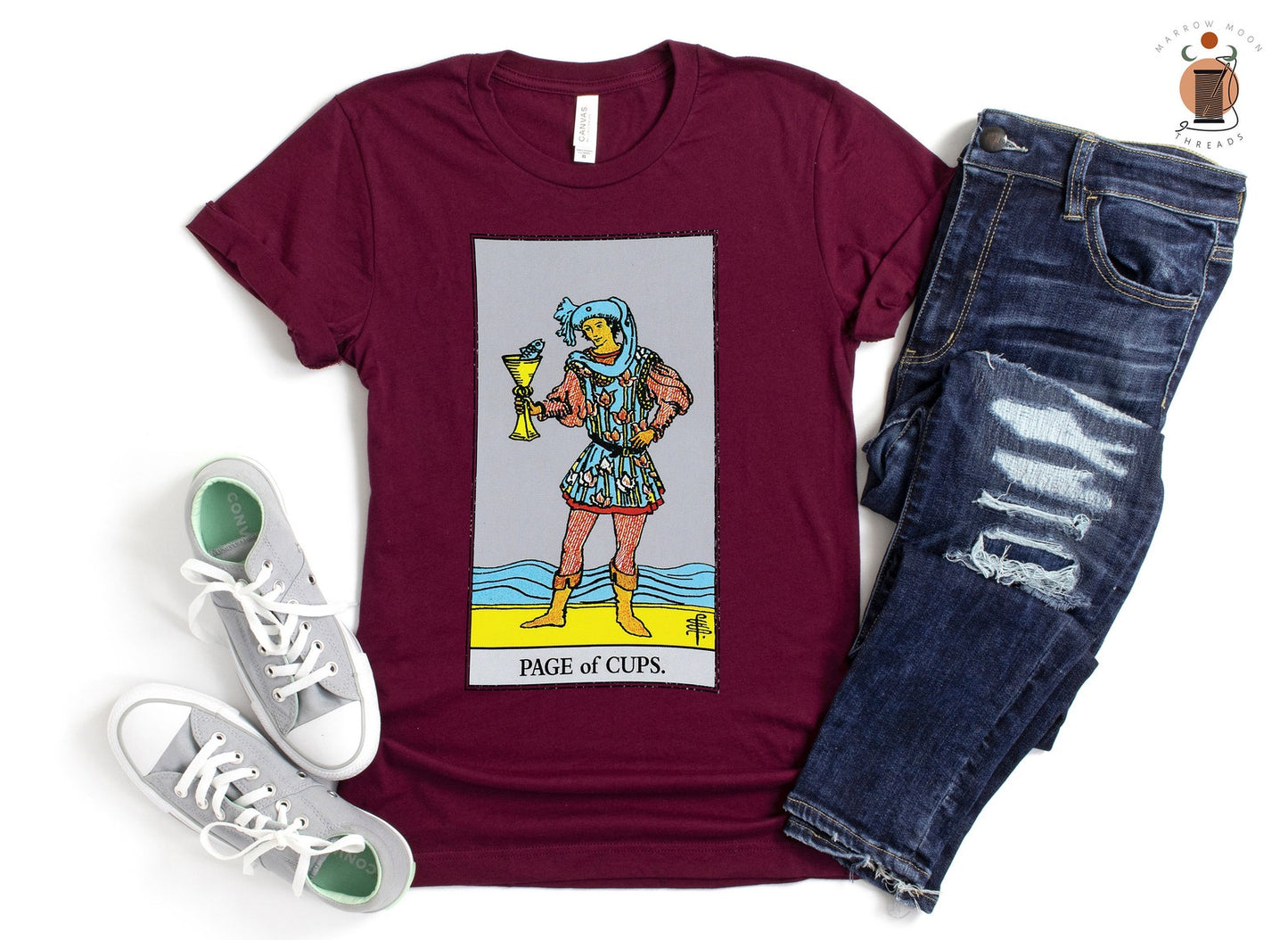 Page of Cups Tarot Card Shirt Dark Academia Gift for Tarot Readers