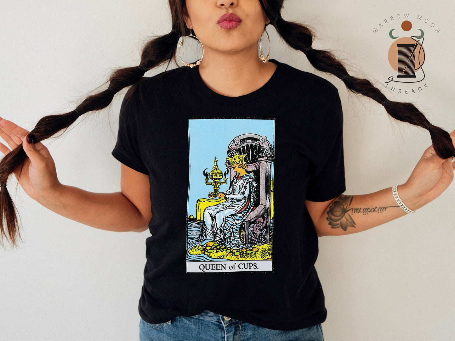 Queen of Cups Tarot Card Shirt Dark Academia Gift for Tarot Readers