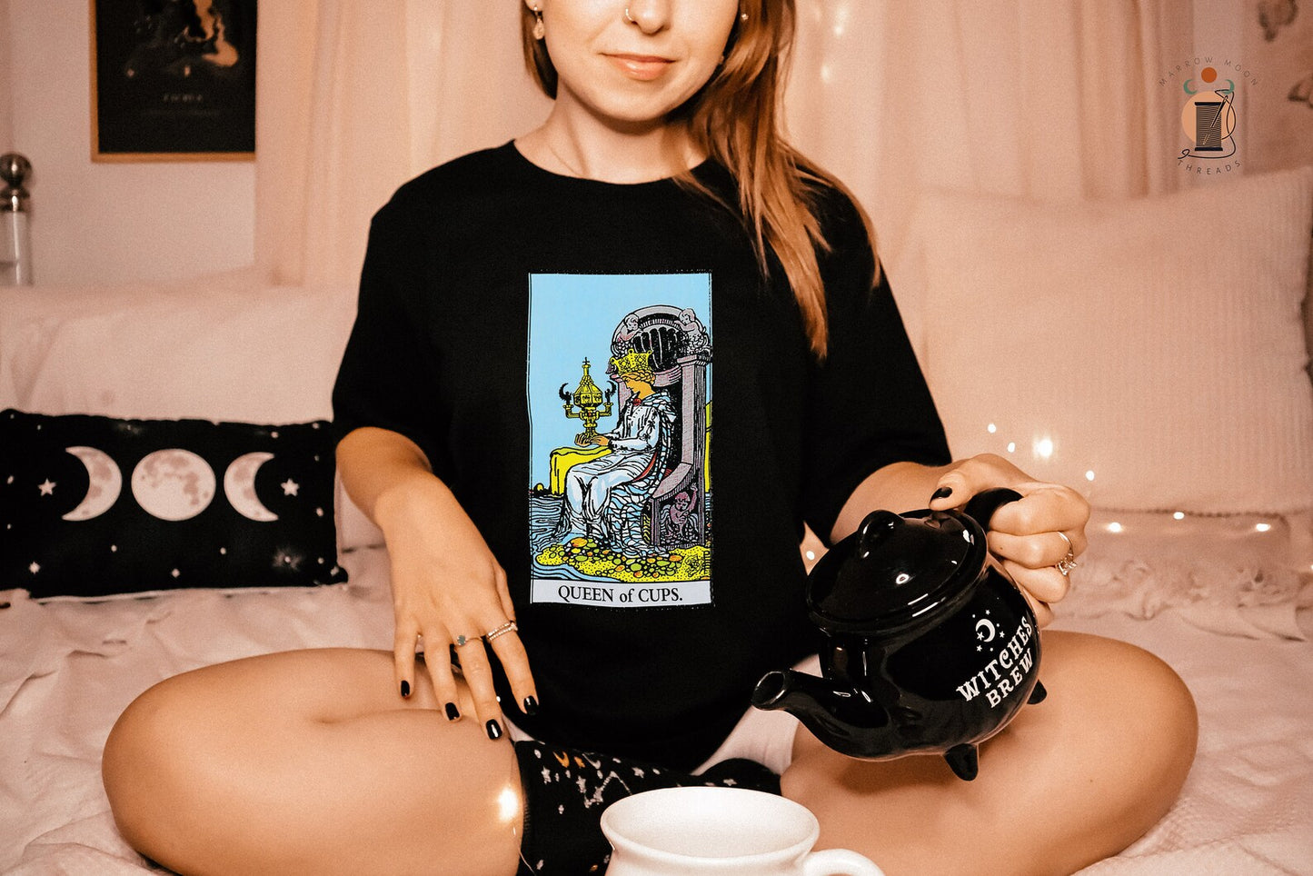 Queen of Cups Tarot Card Shirt Dark Academia Gift for Tarot Readers