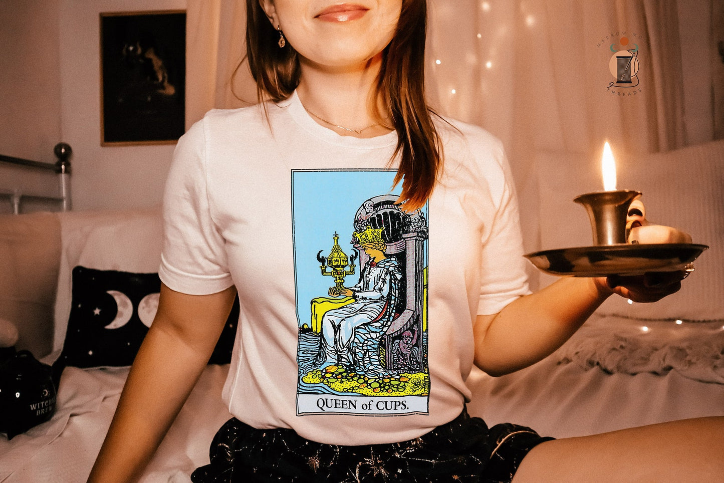 Queen of Cups Tarot Card Shirt Dark Academia Gift for Tarot Readers