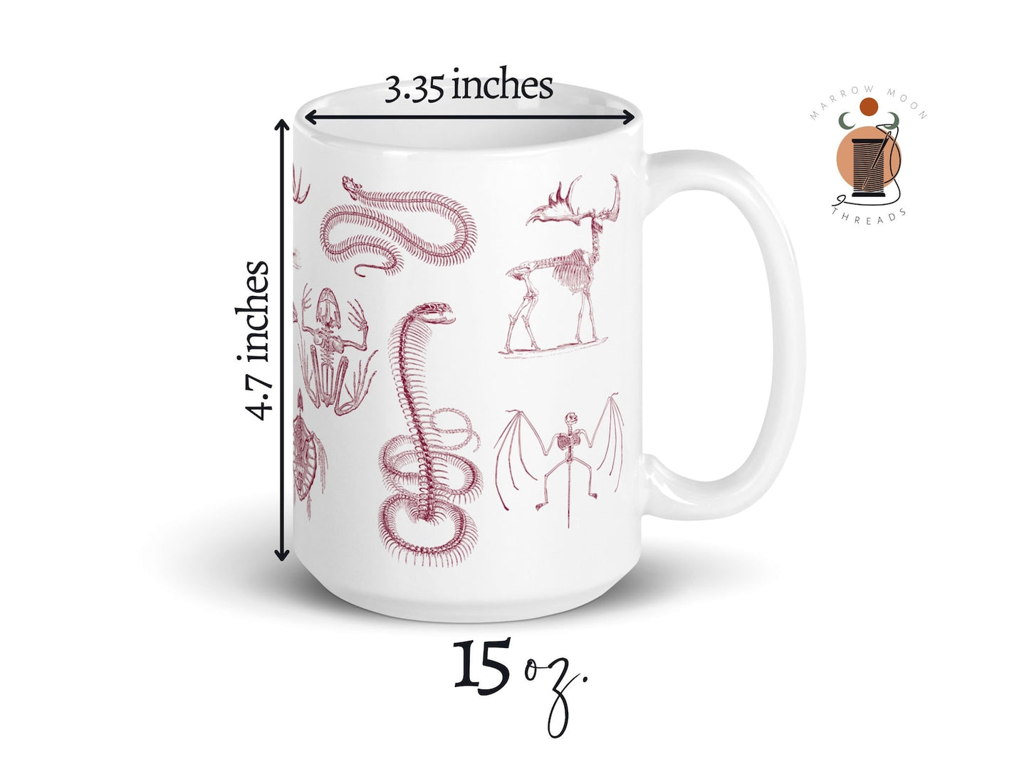 Animal Skeleton Mug Dark Academia Gothic Mug for Coffee or Tea Lovers