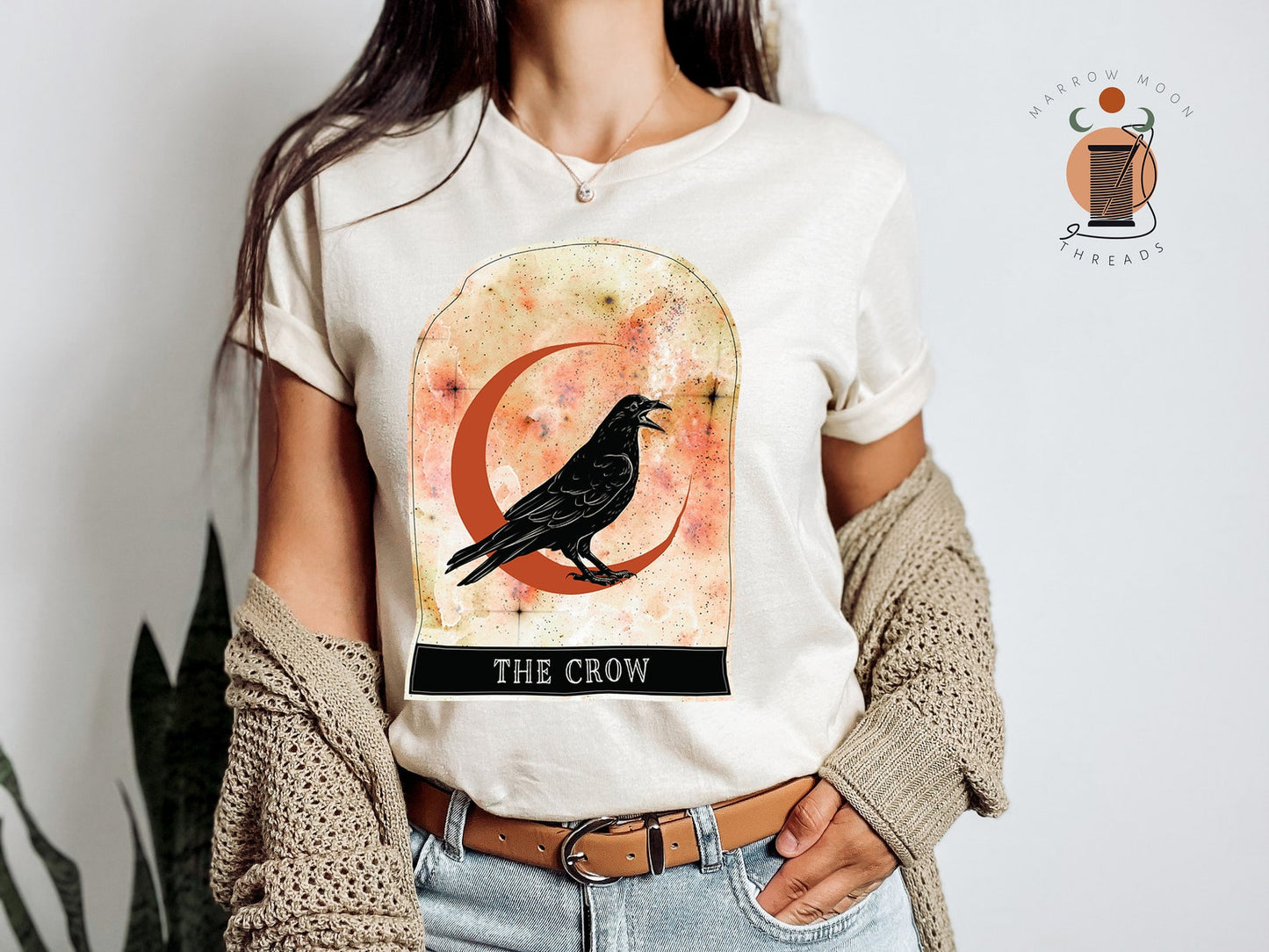 Witch's Familiar Crow Spirit Animal Shirt Raven Fairycore Dark Academia Witch Aesthetic Shirt