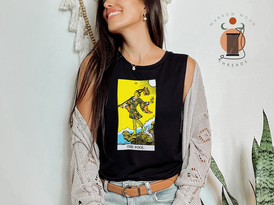 The Fool Tarot Card Shirt Workout Tank Top