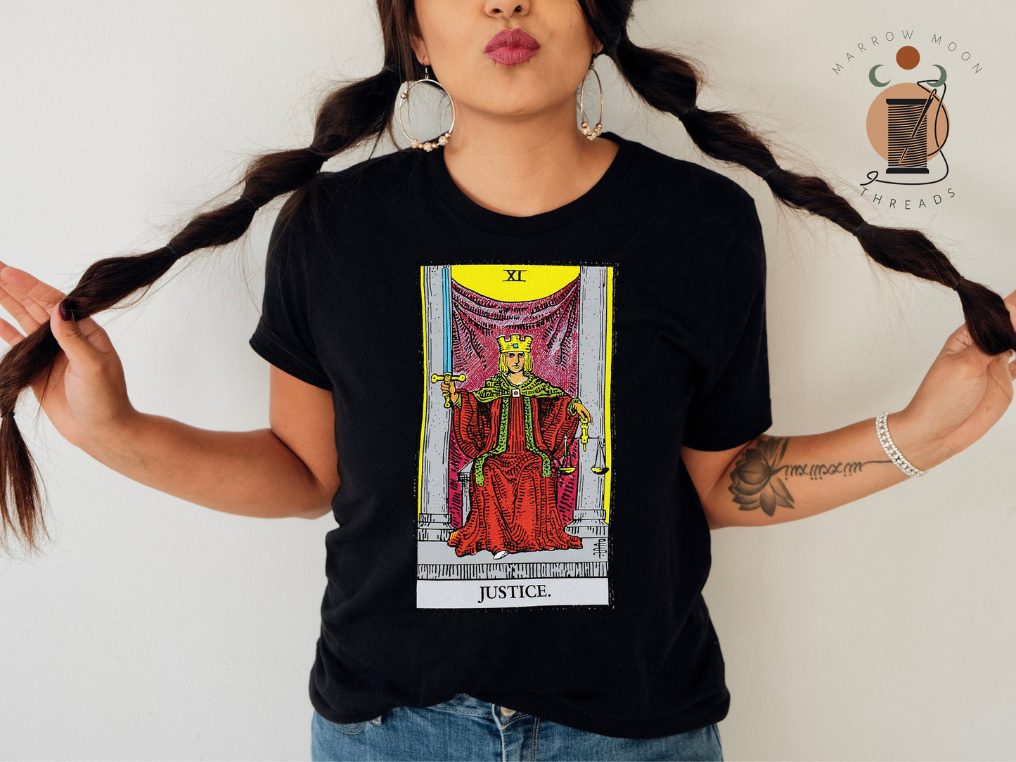 Justice Tarot Card Shirt Dark Academia Gift for Her or Him