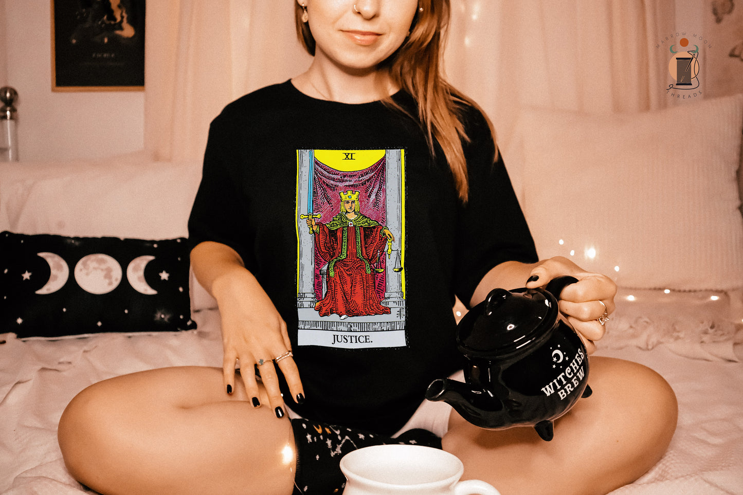 Justice Tarot Card Shirt Dark Academia Gift for Her or Him