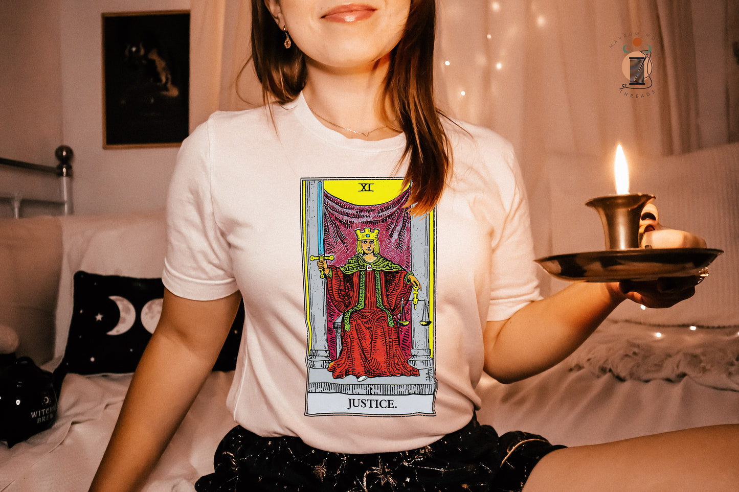 Justice Tarot Card Shirt Dark Academia Gift for Her or Him