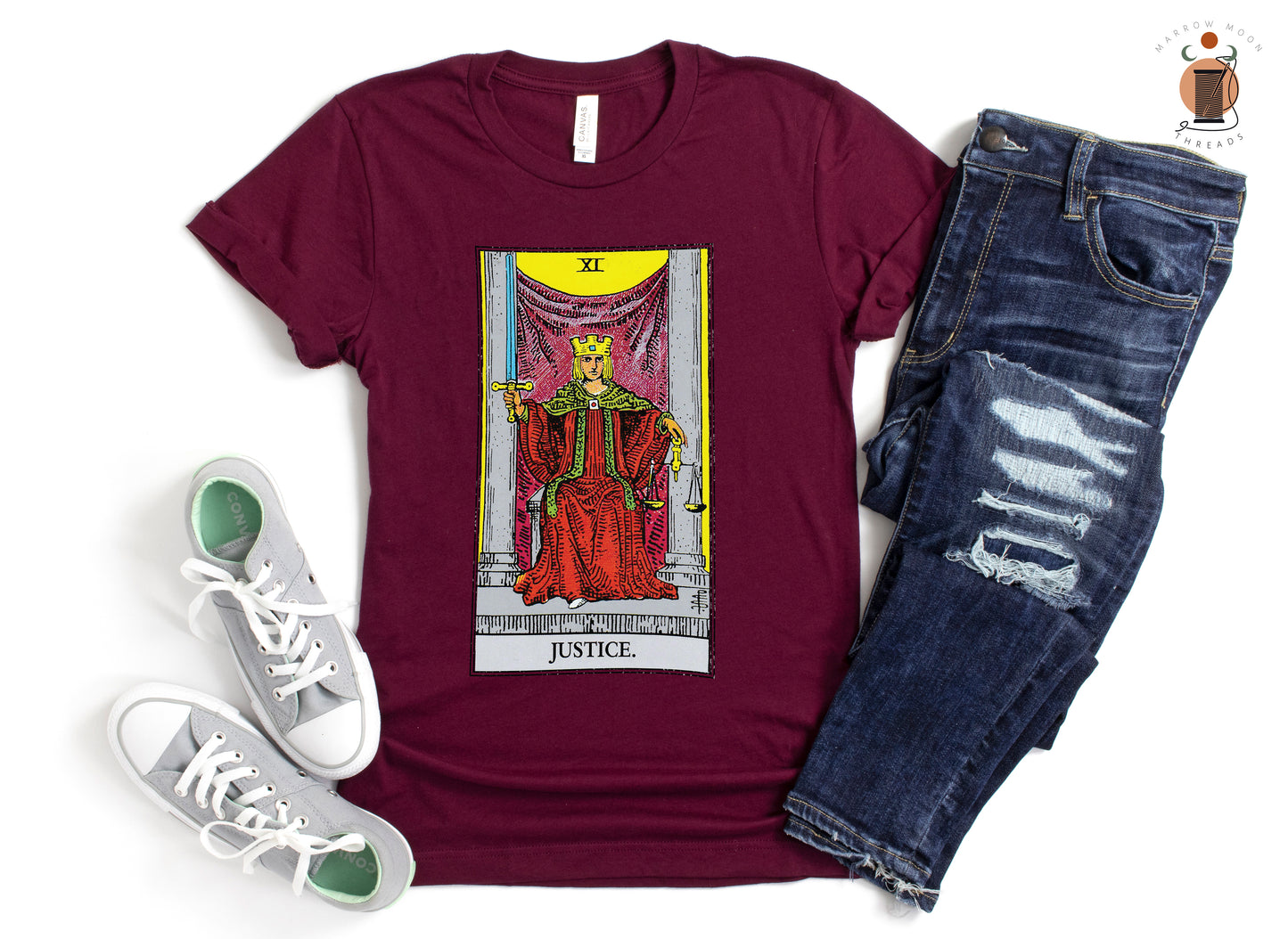 Justice Tarot Card Shirt Dark Academia Gift for Her or Him