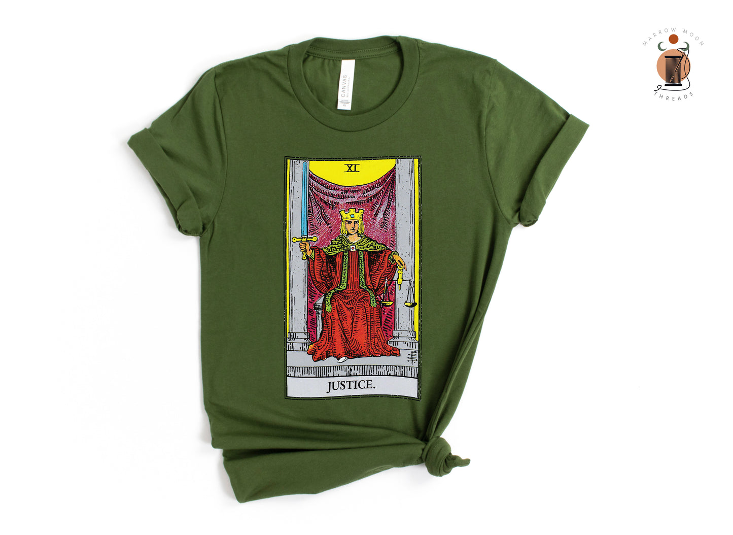 Justice Tarot Card Shirt Dark Academia Gift for Her or Him