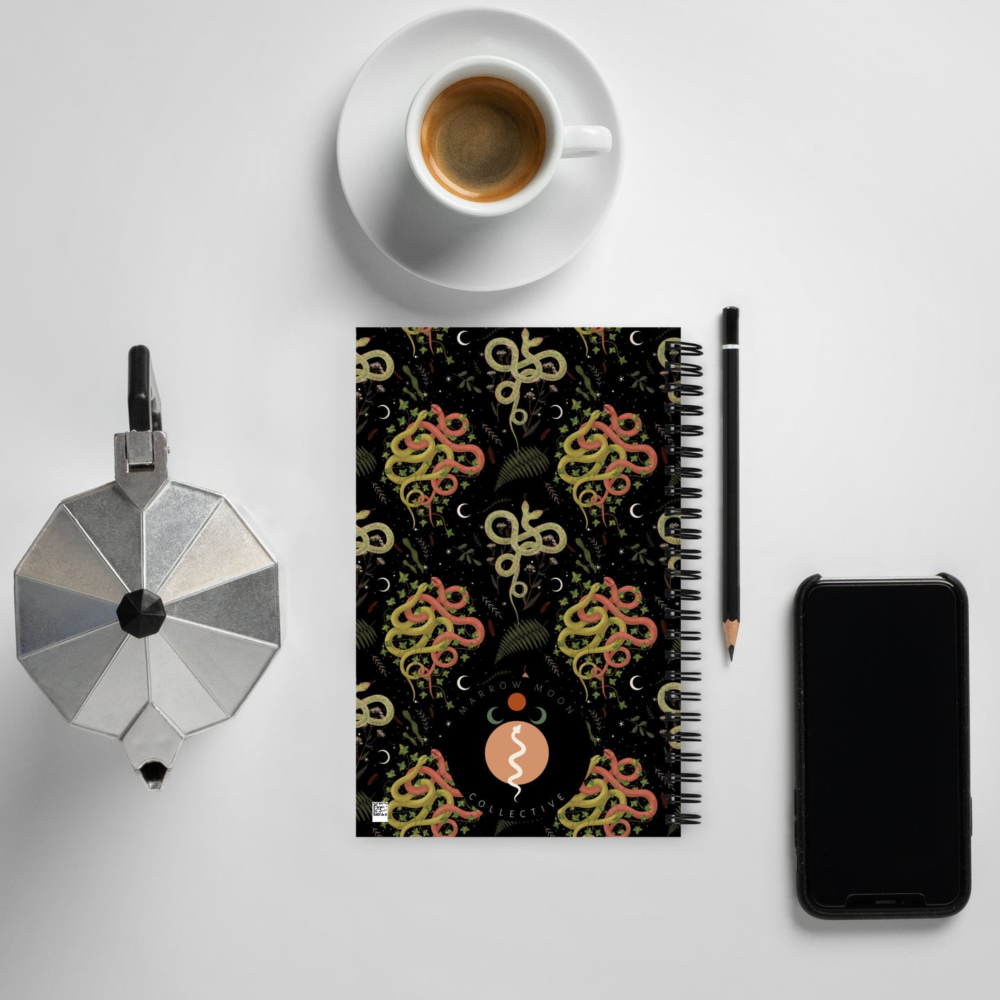 Dark Forest Serpent Magic Tarot Journal with a Witchy Aesthetic Gothic Snake Notebook