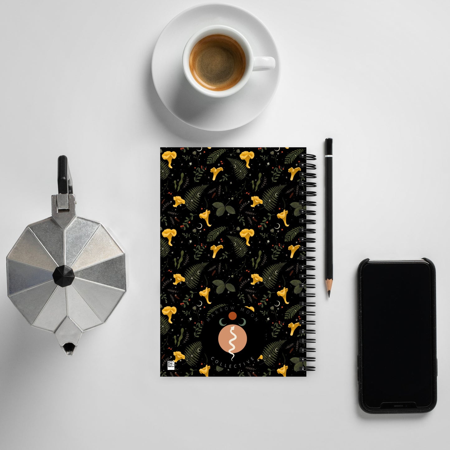 Dark Forest Botanical Floral Magic Journal with a Witchy Aesthetic Gothic Notebook