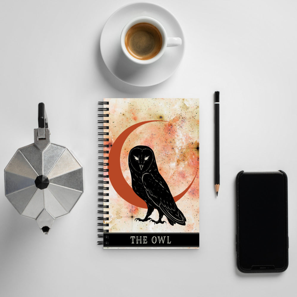 Owl Spirit Animal Journal Gothic Gift Magic Witch Spiral Notebook