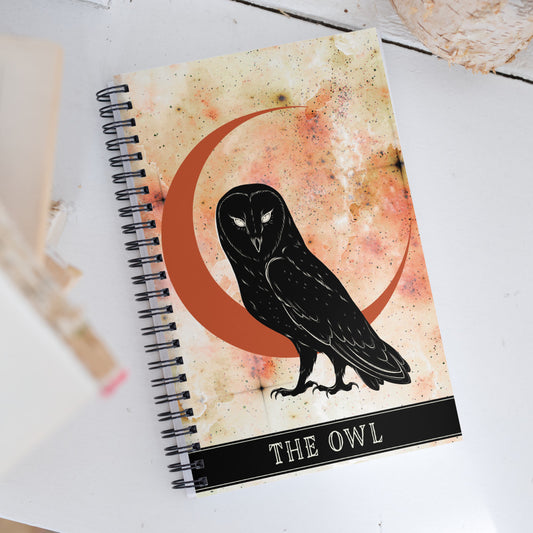 Owl Spirit Animal Journal Gothic Gift Magic Witch Spiral Notebook