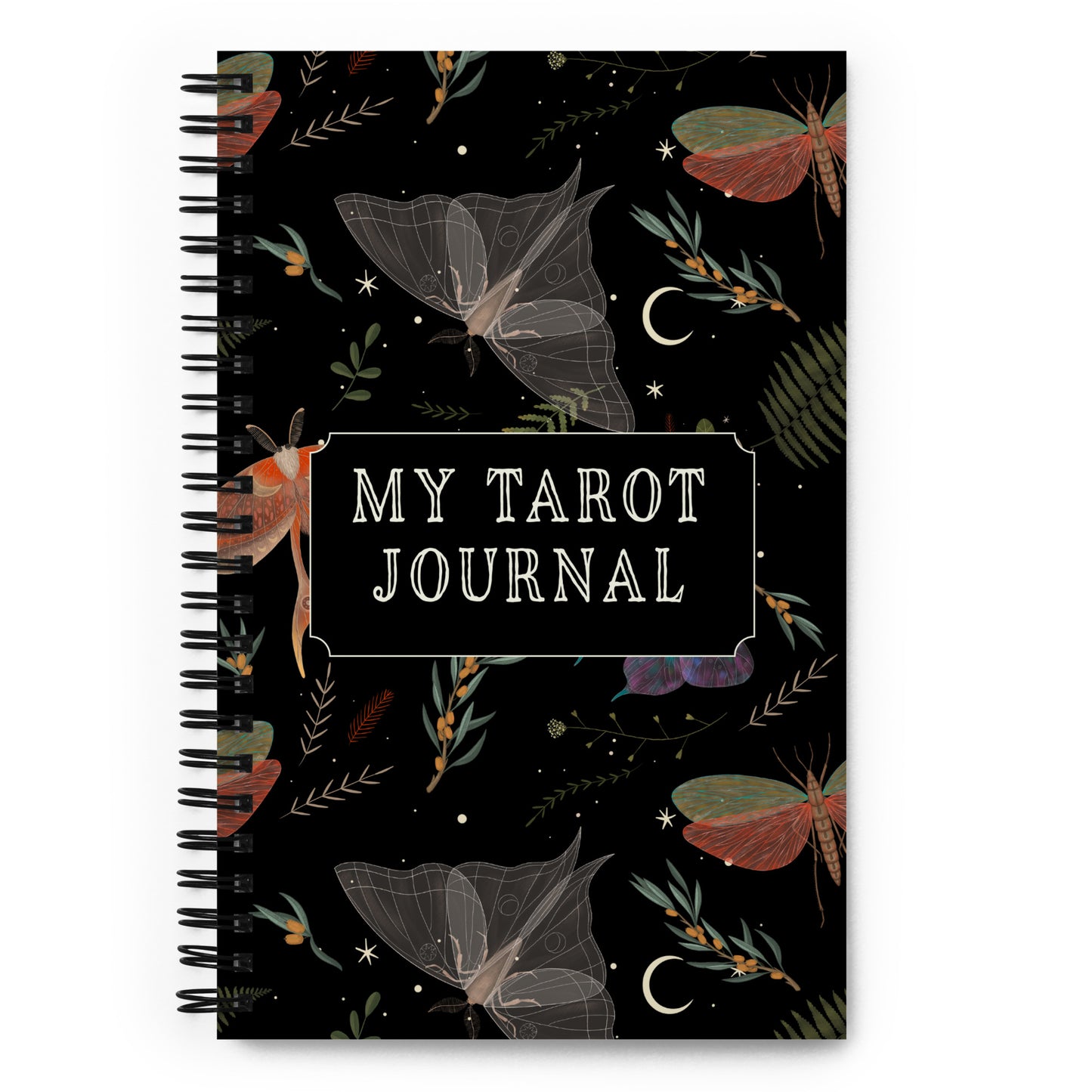 Dark Forest Moth Tarot Journal with a Witchy Aesthetic Gothic Notebook