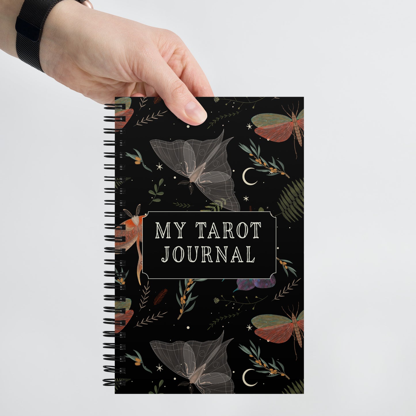 Dark Forest Moth Tarot Journal with a Witchy Aesthetic Gothic Notebook