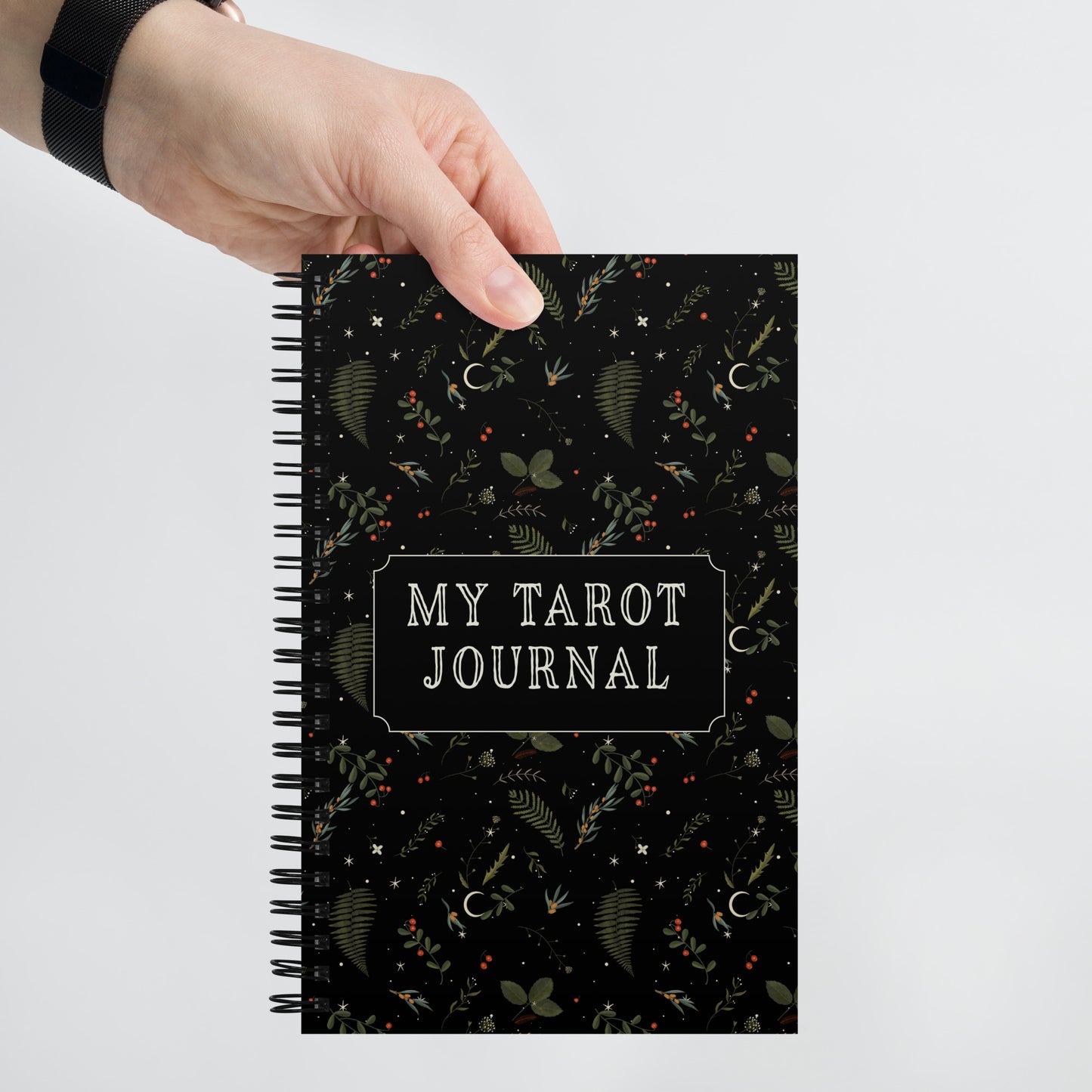 Dark Forest Botanical Magic Tarot Journal with a Witchy Aesthetic Gothic Notebook