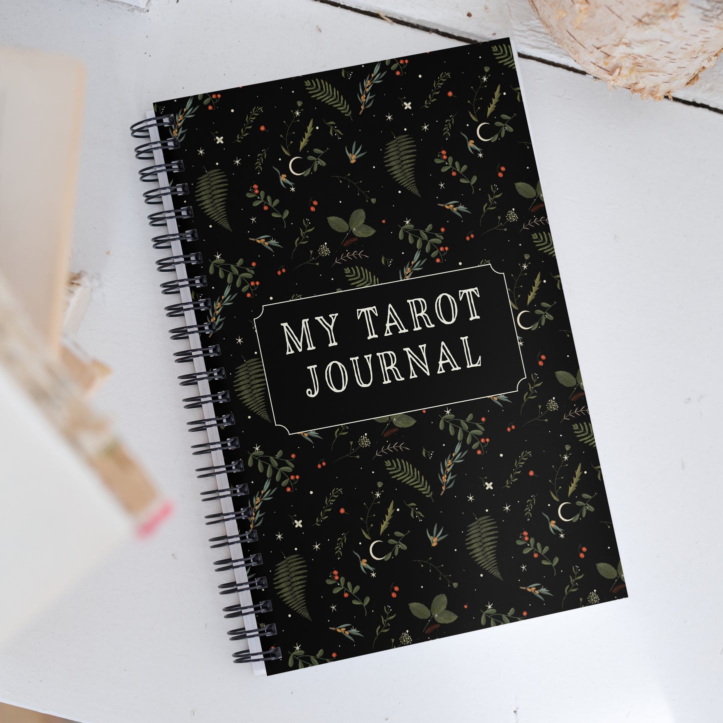 Dark Forest Botanical Magic Tarot Journal with a Witchy Aesthetic Gothic Notebook