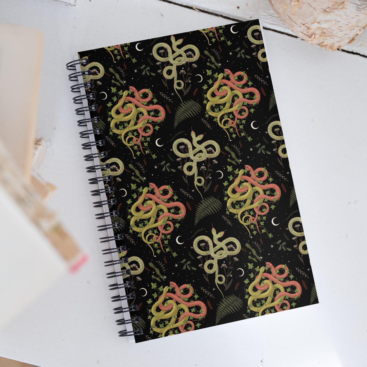 Dark Forest Serpent Magic Journal with a Witchy Aesthetic Gothic Snake Notebook