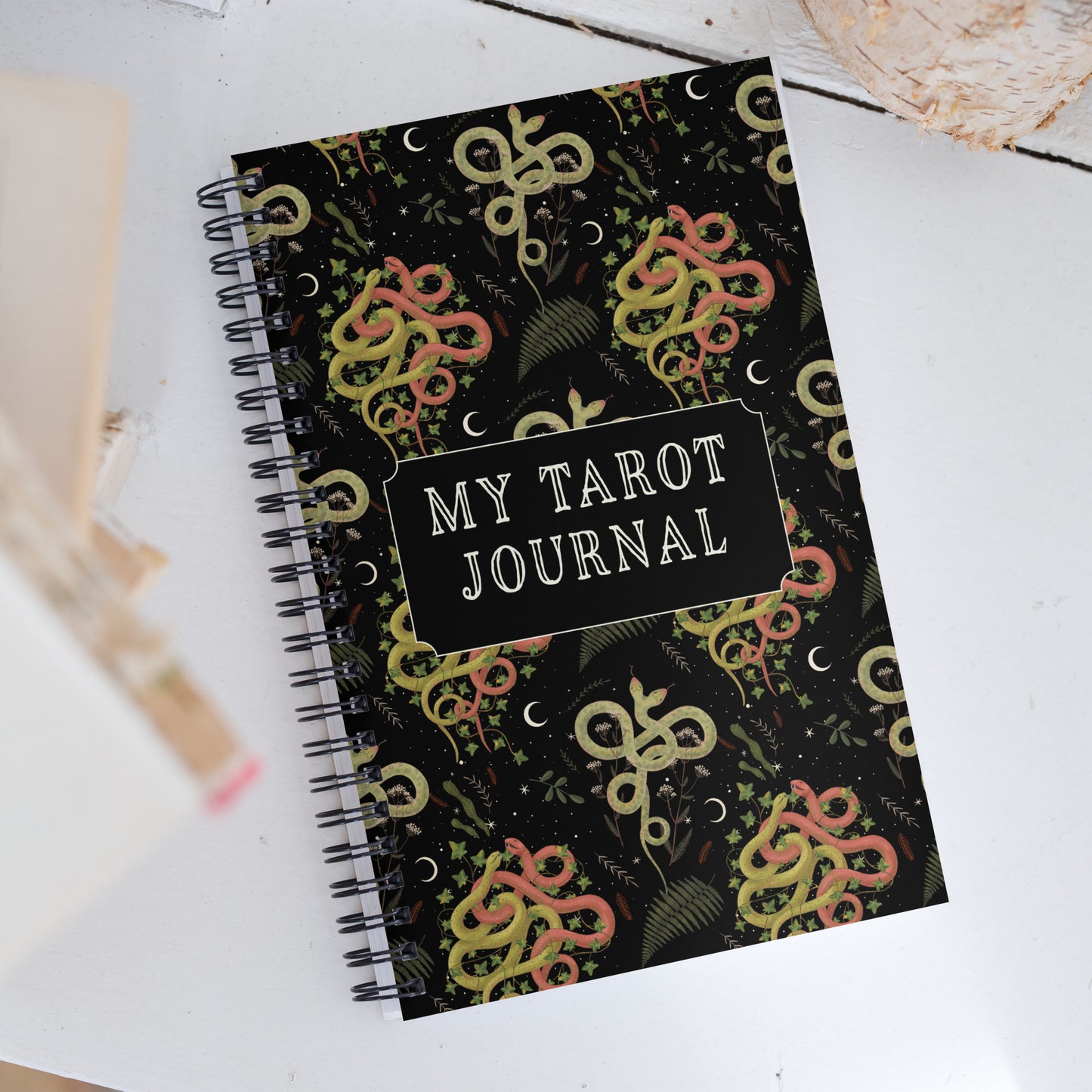 Dark Forest Serpent Magic Tarot Journal with a Witchy Aesthetic Gothic Snake Notebook