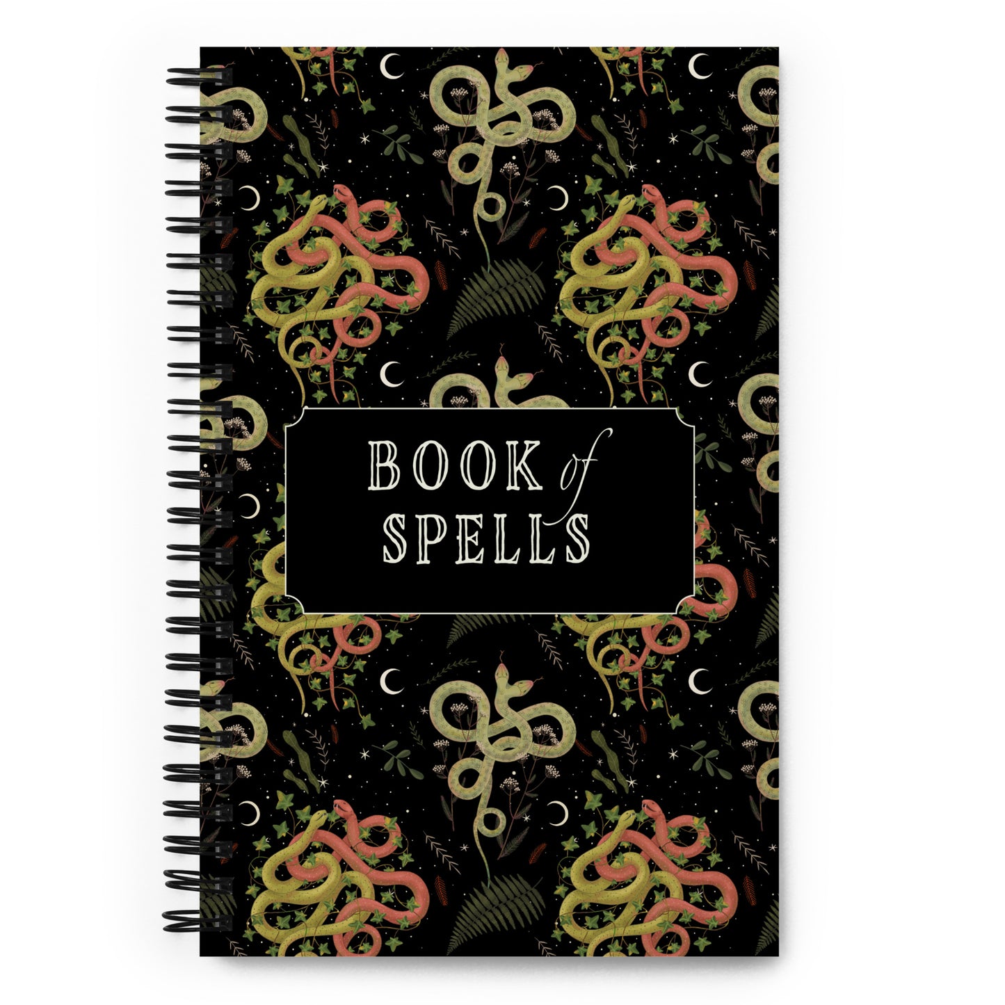 Dark Forest Serpent Magic Book of Spells Journal with a Witchy Aesthetic Gothic Snake Notebook