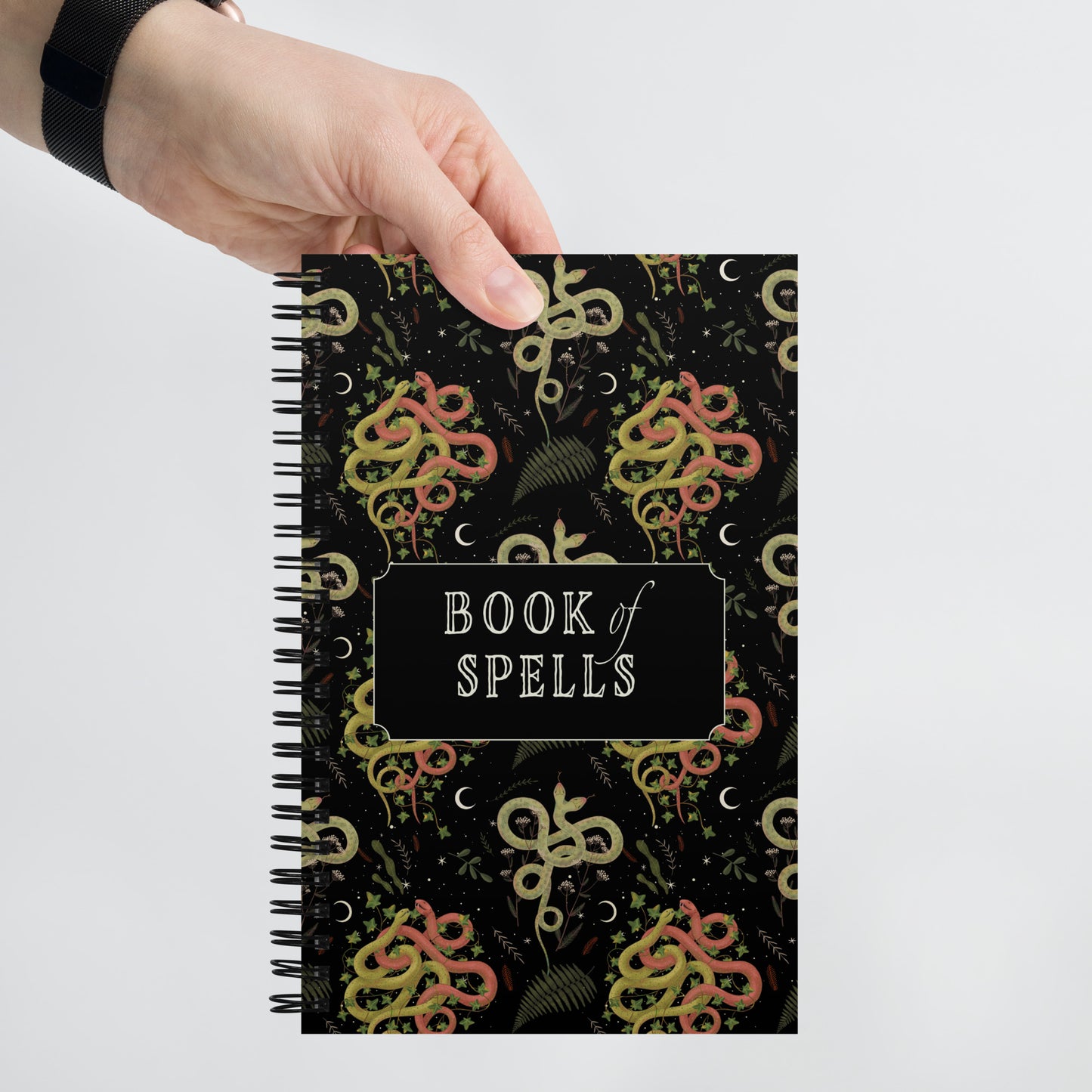 Dark Forest Serpent Magic Book of Spells Journal with a Witchy Aesthetic Gothic Snake Notebook